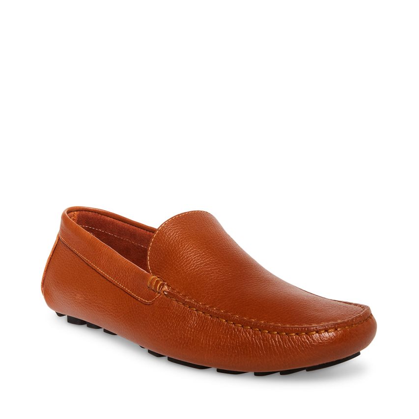 Brown Steve Madden Bergamo Leather Men's Loafers | PH 2739YDU